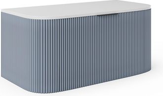 Vente-Unique Mueble de ba&ntilde;o para lavabo suspendido - Azul mate - 100 cm - LOMERI