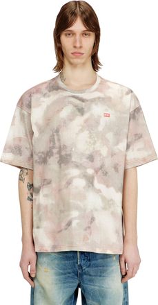 Diesel Heavy cotton T-shirt with camo print - T-Shirts - Man - Multicolor