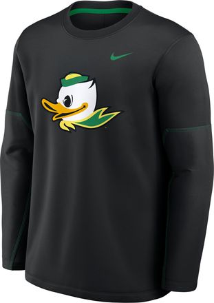 Nike Oregon Sideline Coaches Nike Mens Therma-FIT College Long-Sleeve T-Shirt in Black | 03BR08ZEUON-6P4