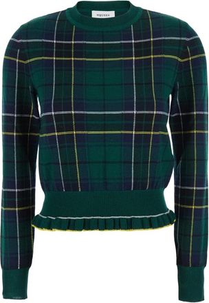 Alexander McQueen Wollen Tartan Trui - Dames - Ronde hals truien - Groen - L - Wol - Truien & Vesten