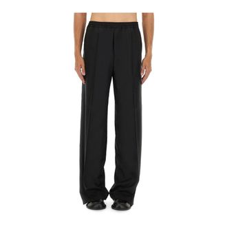 Moschino Broeken, Heren, Zwart, M, Wol, Couture Wijde Wol Pantalon
