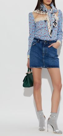 Dolce & Gabbana Denim Skirt With vintage Effect, Womens, Blue