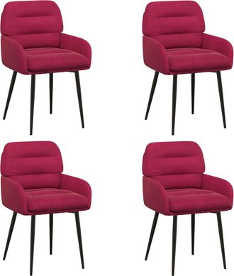 vidaXL Sillas De Comedor 4 Uds. Terciopelo Rojo Vino 59 X 59,5 X 90 Cm Vidaxl