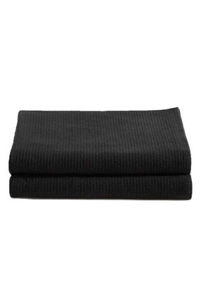 Calvin Klein Eternity Set of 2 Bath Sheets in Black at Nordstrom