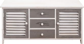 Mobili Rebecca Mobili Rebecca - Rebecca Mobili Banco Alacena 3 Cajones 2 Puertas Madera Blanco Gris 44x90x34