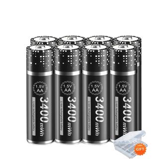 OEM Pilas Recargables Aa, Capacidad De 3400 Mwh, Juego De Cargador, 8 Pilas Aa, 1,5 V-a