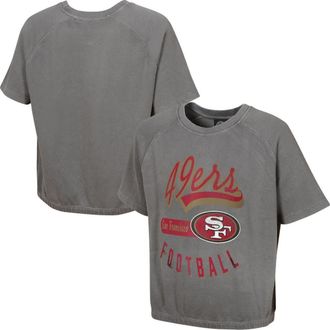 Outerstuff Womens Gray San Francisco 49ers Mineral Wash Short Sleeve Top at Nordstrom, Size X-Small