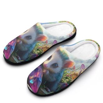 Generic Opossum Womens Slippers Warm House Slippers Indoor House Shoes with Anti-Skid Rubber Sole
