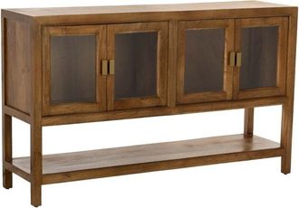 Wanderlust Deco Aparador De Madera Marr&oacute;n 4 Puertas 150x40x90h Cm