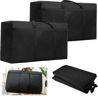 OEM Juego De 2 Bolsas De Almacenamiento Grandes, 160 Litros, Bolsa Oxford Resistente Para Edredones, Ropa Y Ropa De Cama Con Asa
