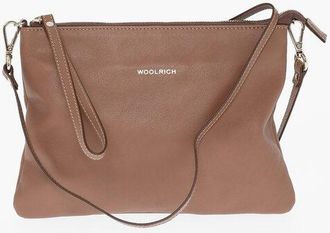 Woolrich Leather Clutch with Gold-Effect Logo size One Size