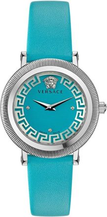 Versace Greca Flourish Horloge - Dames - Horloges - Grijs - ONE Size - Leer - Accessoires
