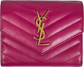 Saint Laurent Pink Leather Wallet (Tri-Fold) (Pre-Owned)