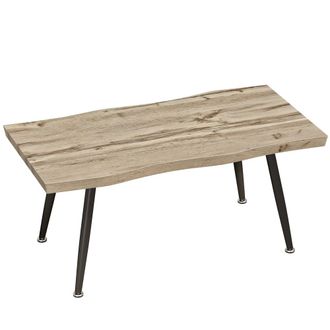 HOMCOM Mesa de centro 100x50x45 cm roble