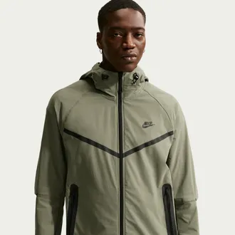 Nike Mens Tech Dri-FIT Woven Full-Zip Windrunner Jacket in Grey | IU6965-328