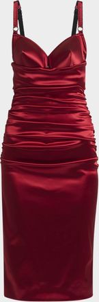 Dolce & Gabbana Raso Cone-Bustier Ruched Midi Dress
