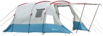 OUTSUNNY 6-8 Person Tunnel Tent, Two-room Camping Tent with Carry Bag