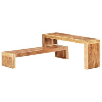 Berkfield Home 2 Piece TV Cabinet Solid Acacia Wood in Brown