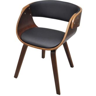 vidaXL Vidaxl - Silla De Comedor De Madera Curvada Y Cuero Sint&eacute;tico