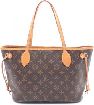 Louis Vuitton Brown Coated Canvas Leather Handbag Tote Bag (Pre-Owned)