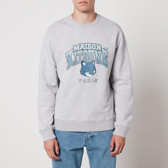 Maison Kitsuné Heren Maison Kitsune Campus Fox Regular Sweatshirt in Lichtgrijs