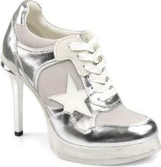 Zigi Soho Stiletto Platform Pump in Silver Leather at Nordstrom, Size 11