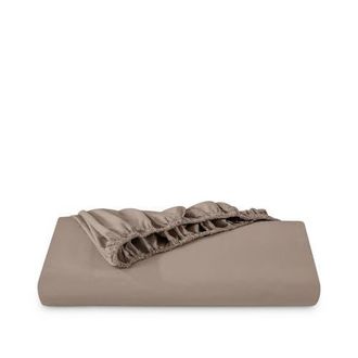 Bare Home 100% Organic Cotton Percale Cooling Fitted Sheet in Taupe at Nordstrom, Size King