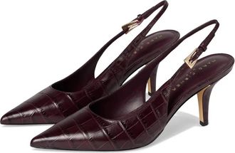 Marc Fisher Womens Dorie Slingback Pumps In Dark Brown Croco Leather