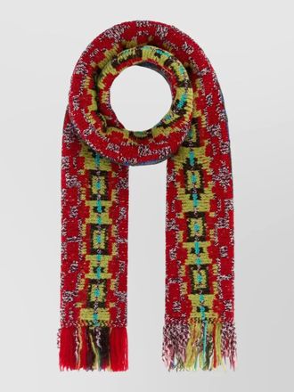 Dries Van Noten embroidered wool blend scarf