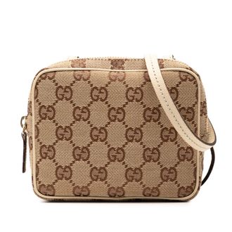 Gucci Pre-owned Womens Gg Canvas Crossbody - Tan Textile - One Size