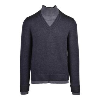 Alpha Studio Truien & Vesten, Heren, Blauw, L, Wol, Lupetto Turtleneck