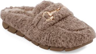 Mia Womens Sherling Slip On Loafers In Cocoa