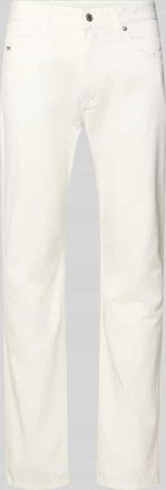 Emporio Armani Jeans mit Eingrifftaschen und Label-Applikation in Weiss, Gr&ouml;&szlig;e 31/32