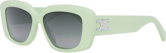 Celine Rechthoekige Zonnebril - unisex - Zonnebrillen - Groen - ONE Size - Accessoires