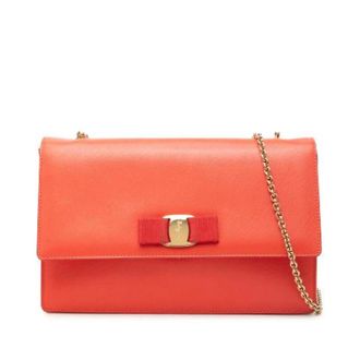 Ferragamo Pre-owned Crossbody Bag - Dames - Pre-owned - Oranje - Maat: ONE Size Leer