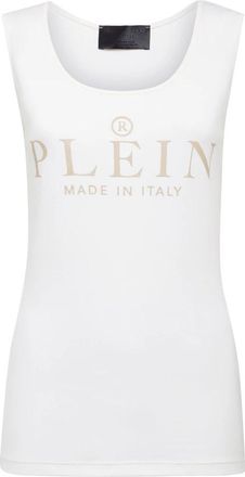 Philipp Plein Tank Top Iconic - Dames - Tops zonder mouwen - Beige - L - Katoen - Tops