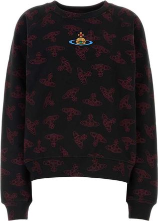 Vivienne Westwood Black Allover logo crweneck sweater