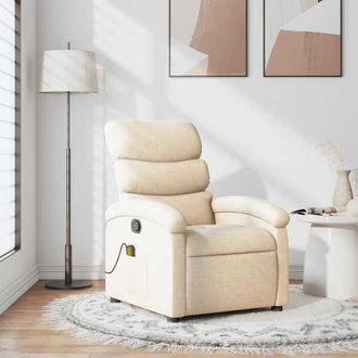 vidaXL Vidaxl - Sill&oacute;n De Masaje Reclinable De Tela Crema