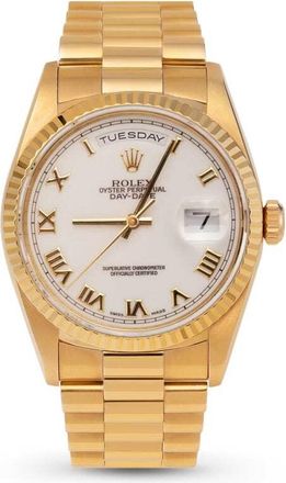 Rolex Pre-owned Rolex Presidential Day-Date Automatic Chronometer White Dial Unisex Watch 18238 WRP