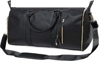 Generic Compatible For 1pc Foldable Womens Travel Convenient Carry-on Clothing Bag Large Leather Duffel Business(SKY BLUE)