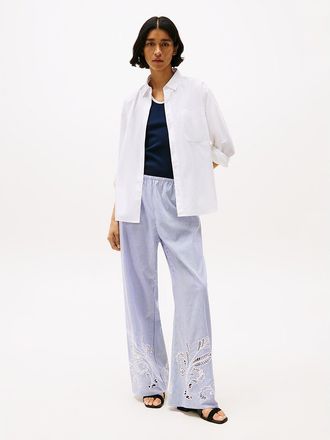 Tommy Hilfiger Womens Eyelet Stripe Pant - Blue - 2