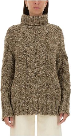 Kiton Maglia Collo Alto - Dames - Coltruien - Bruin - L - Truien & Vesten