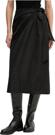 Sandro Ferrone A-lijn Midi Rok - Dames - Midirokken - Zwart - S - Polyester - Rokken