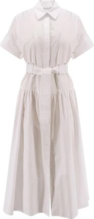 Max Mara Kleedjes, Dames, Wit, S, Katoen, Overhemdjurk