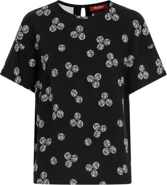 Max Mara Graphic T-shirt - Dames - Blouses - Zwart - S - Overhemden