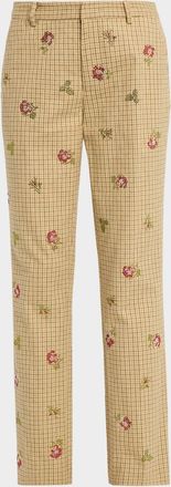 Libertine - Libertine Florecita Embellished Straight-Leg Wool Chino Pants