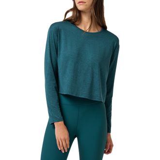 Travis Mathew Celestia Long Sleeve Performance T-Shirt in Heather Dark Sea at Nordstrom, Size Xx-Large