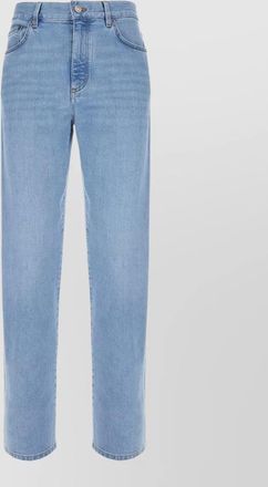 Ermenegildo Zegna straight leg denim trousers contrast stitching
