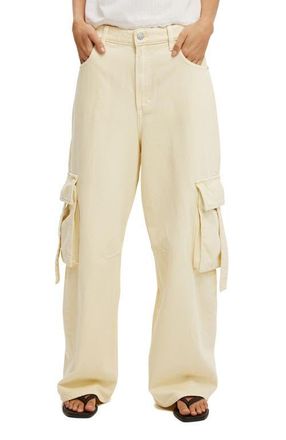 Cotton On Womens Boyfriend Super Baggy Jean in Cargo Butter Yellow at Nordstrom, Size 18