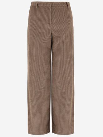 F.it op maat gemaakte geribbelde fluwelen broek